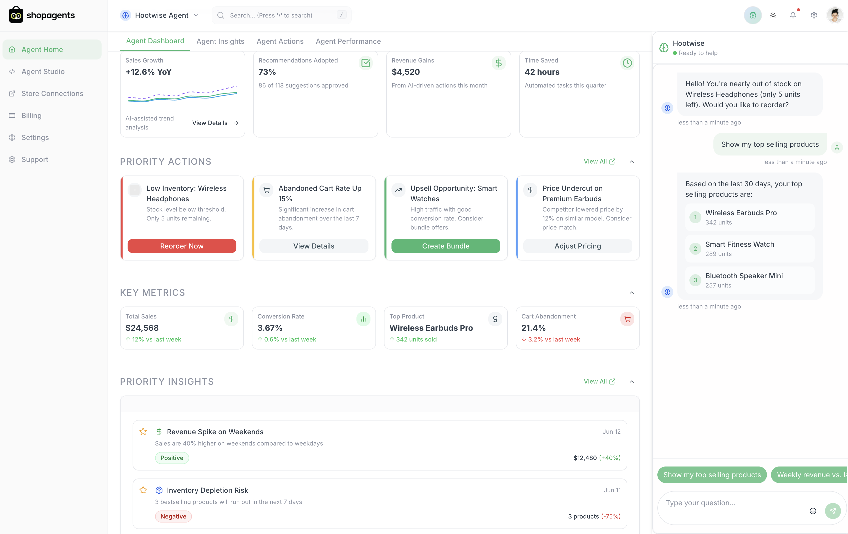 ShopAgents AI Studio Interface